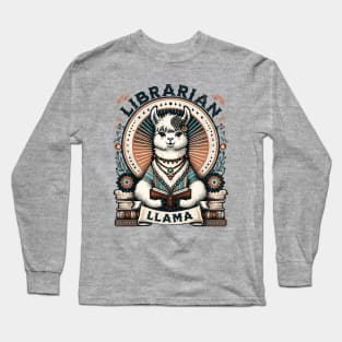 Librarian Llama Long Sleeve T-Shirt